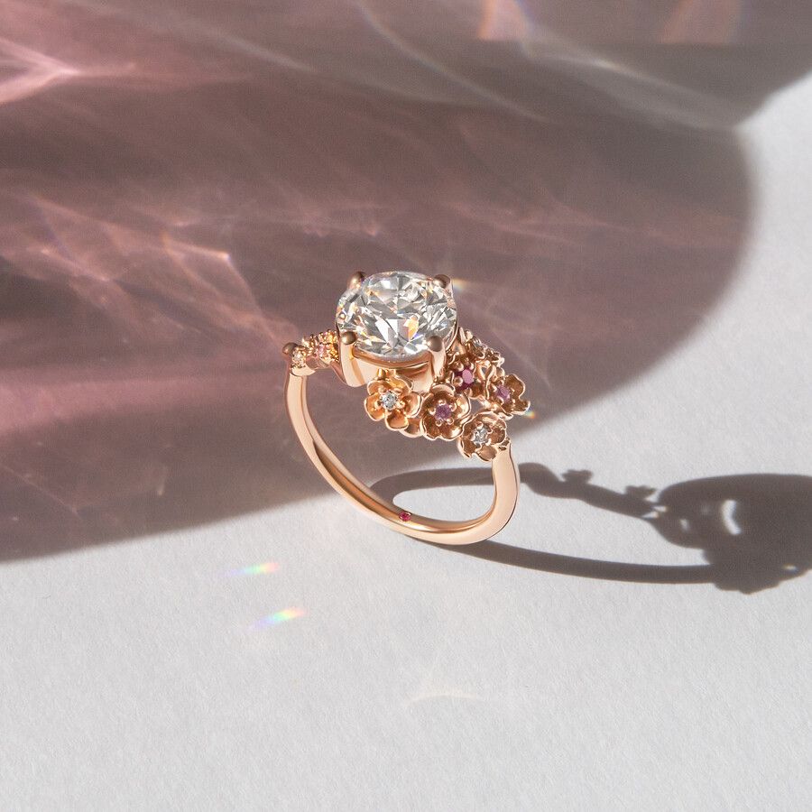 Taylor & Hart Lunarose Round Engagement Ring 5