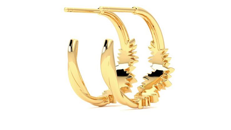 Taylor & Hart Verdant Hoop Jewellery 360 degree image 13