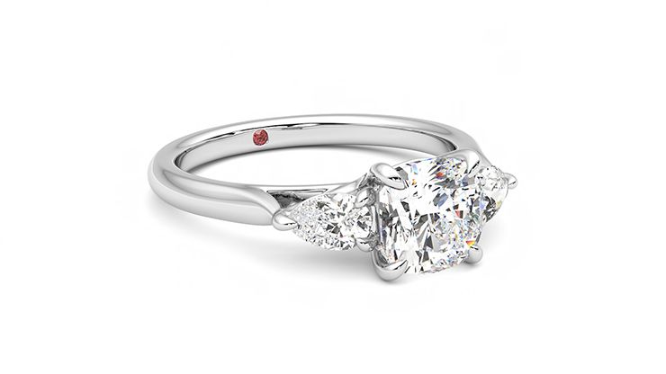 Taylor & Hart Affinity Cushion Engagement Ring 360 degree image 5