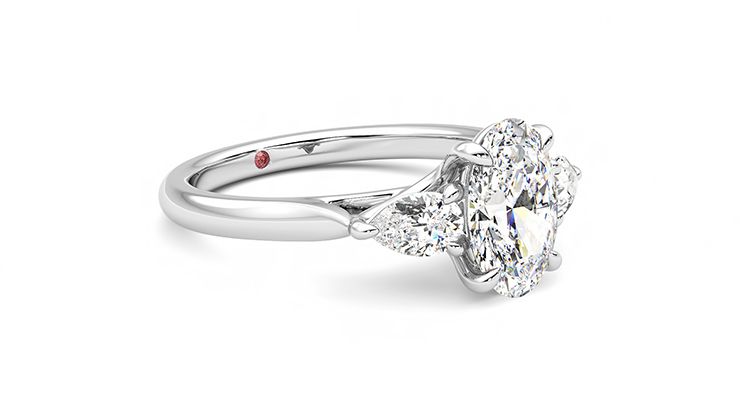 Taylor & Hart Affinity Oval Engagement Ring 360 degree image 6