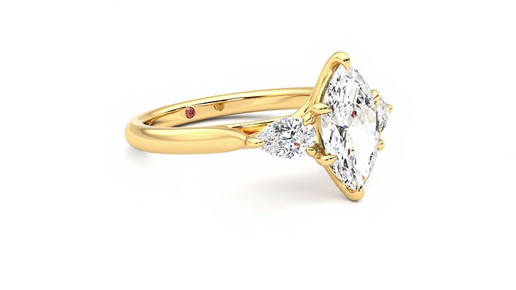 Taylor & Hart Affinity Marquise Engagement Ring 360 degree image 6