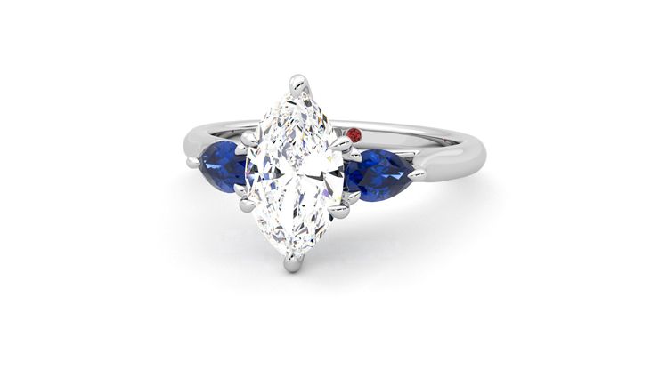 Taylor & Hart Affinity Marquise Engagement Ring 360 degree image 27