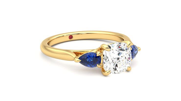 Taylor & Hart Affinity Cushion Engagement Ring 360 degree image 5