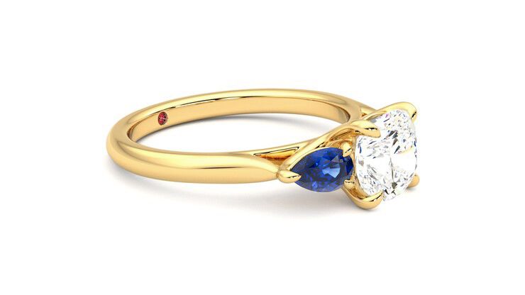 Taylor & Hart Affinity Cushion Engagement Ring 360 degree image 7