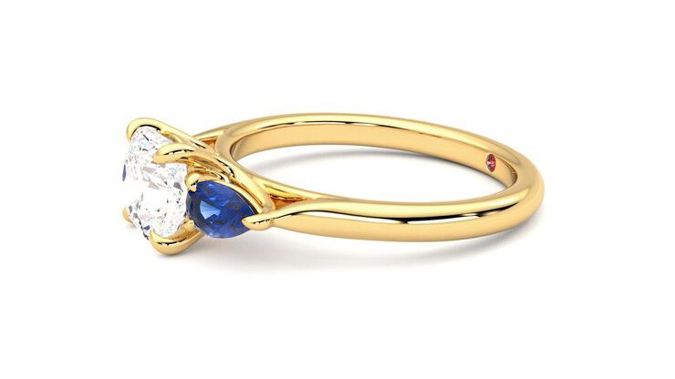 Taylor & Hart Affinity Cushion Engagement Ring 360 degree image 22