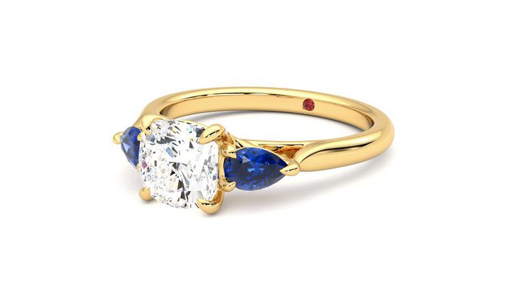 Taylor & Hart Affinity Cushion Engagement Ring 360 degree image 25