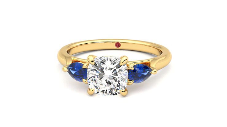 Taylor & Hart Affinity Cushion Engagement Ring 360 degree image 28