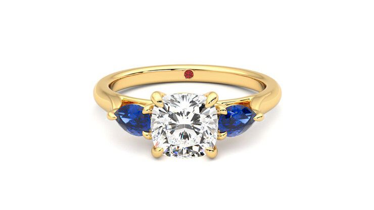 Taylor & Hart Affinity Cushion Engagement Ring 360 degree image 29