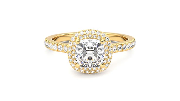 Taylor & Hart Aflutter Cushion Engagement Ring 360 degree image 0
