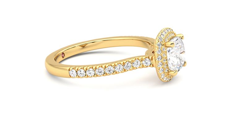 Taylor & Hart Aflutter Cushion Engagement Ring 360 degree image 8