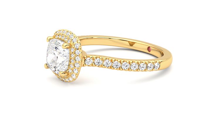 Taylor & Hart Aflutter Cushion Engagement Ring 360 degree image 23