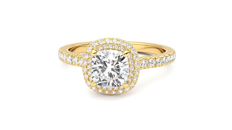 Taylor & Hart Aflutter Cushion Engagement Ring 360 degree image 28