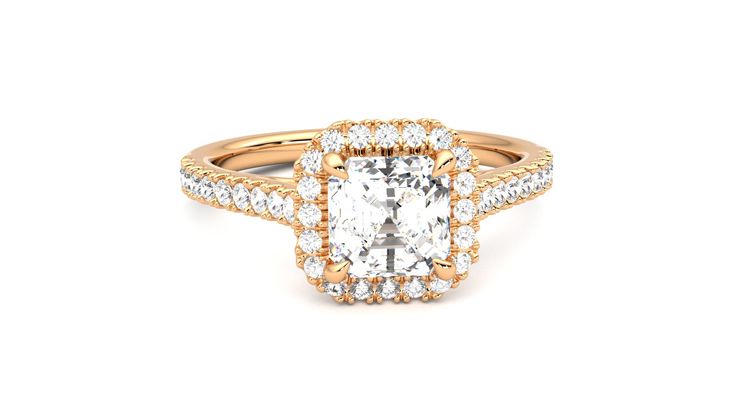 Taylor & Hart Allure Asscher Engagement Ring 360 degree image 2