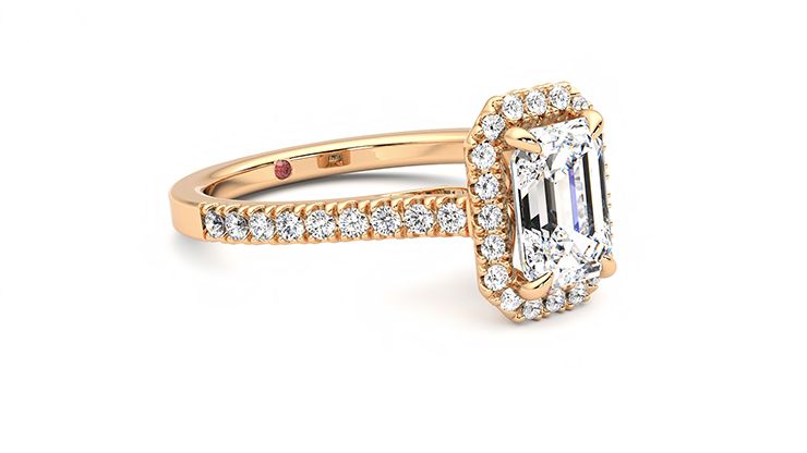 Taylor & Hart Allure Emerald Engagement Ring 360 degree image 6