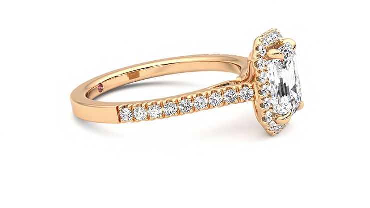 Taylor & Hart Allure Emerald Engagement Ring 360 degree image 8