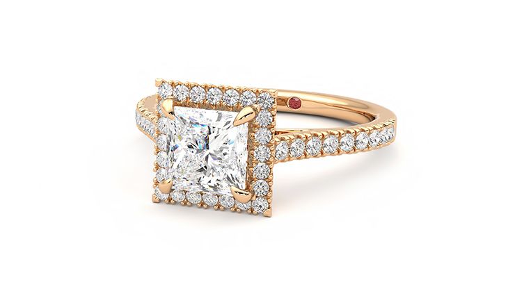Taylor & Hart Allure Princess Engagement Ring 360 degree image 26