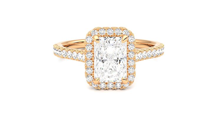 Taylor & Hart Allure Radiant Engagement Ring 360 degree image 1
