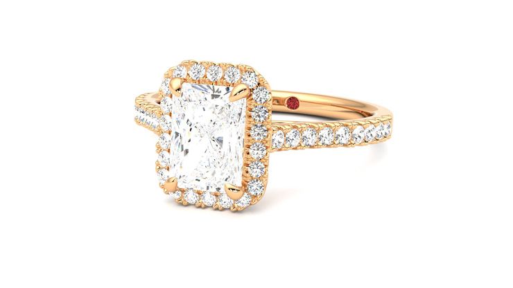 Taylor & Hart Allure Radiant Engagement Ring 360 degree image 26