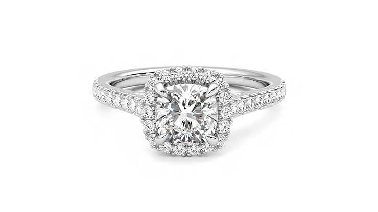 Taylor & Hart Allure Cushion Engagement Ring 360 degree image 29