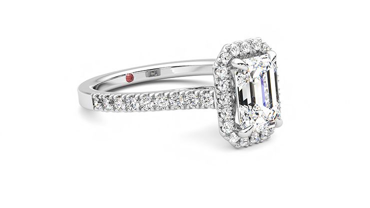 Taylor & Hart Allure Emerald Engagement Ring 360 degree image 6