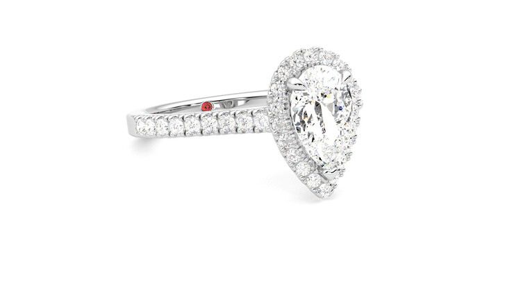 Taylor & Hart Allure Pear Engagement Ring 360 degree image 5