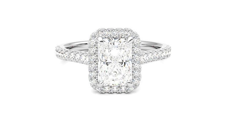 Taylor & Hart Allure Radiant Engagement Ring 360 degree image 1