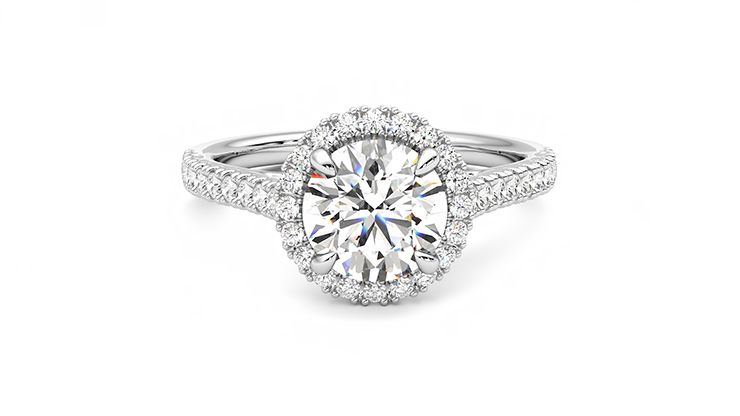 Taylor & Hart Allure Round Engagement Ring 360 degree image 1