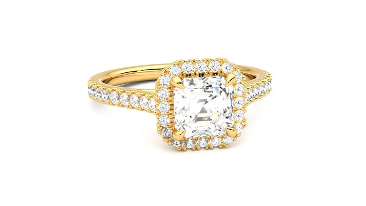 Taylor & Hart Allure Asscher Engagement Ring 360 degree image 3