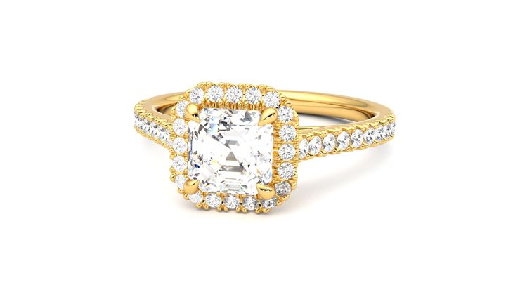 Taylor & Hart Allure Asscher Engagement Ring 360 degree image 27