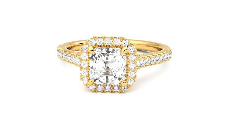 Taylor & Hart Allure Asscher Engagement Ring 360 degree image 28