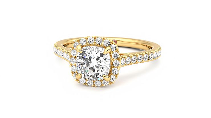 Taylor & Hart Allure Cushion Engagement Ring 360 degree image 27