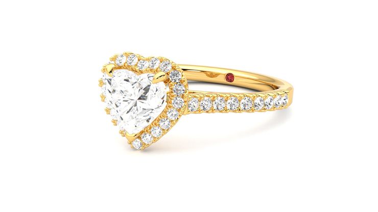 Taylor & Hart Allure Heart Engagement Ring 360 degree image 25