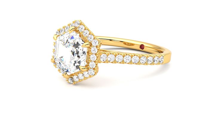 Taylor & Hart Allure Hexagonal Engagement Ring 360 degree image 24