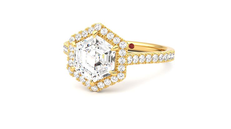 Taylor & Hart Allure Hexagonal Engagement Ring 360 degree image 26