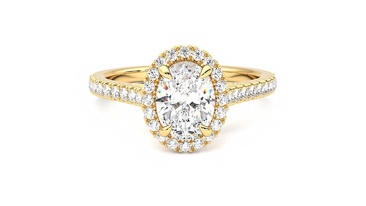Taylor & Hart Allure Oval Engagement Ring 360 degree image 1