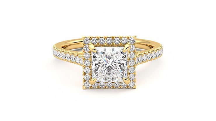Taylor & Hart Allure Princess Engagement Ring 360 degree image 1