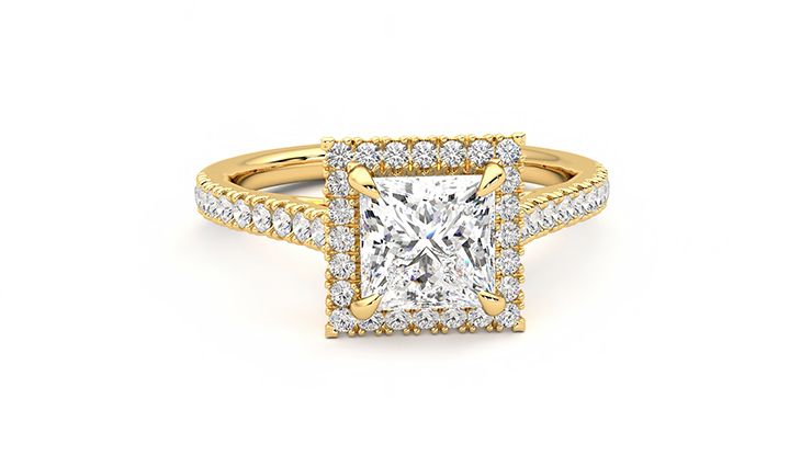 Taylor & Hart Allure Princess Engagement Ring 360 degree image 2