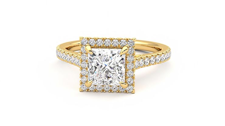 Taylor & Hart Allure Princess Engagement Ring 360 degree image 28