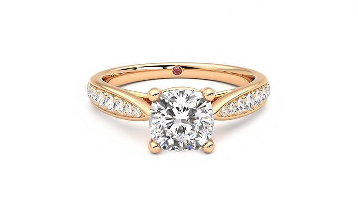 Taylor & Hart Aria Cushion Engagement Ring 360 degree image 1