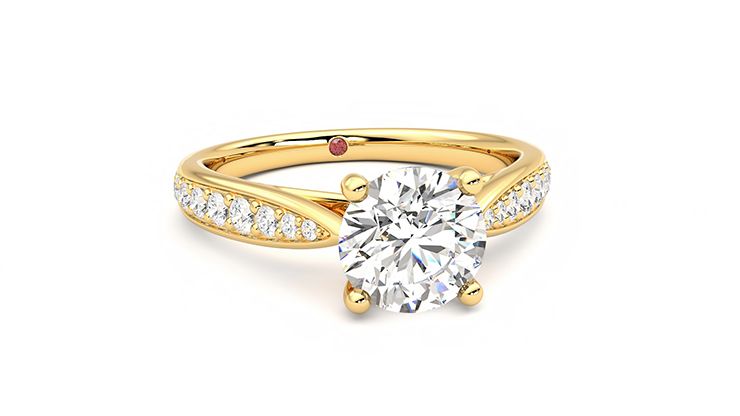 Taylor & Hart Aria Round Engagement Ring 360 degree image 3