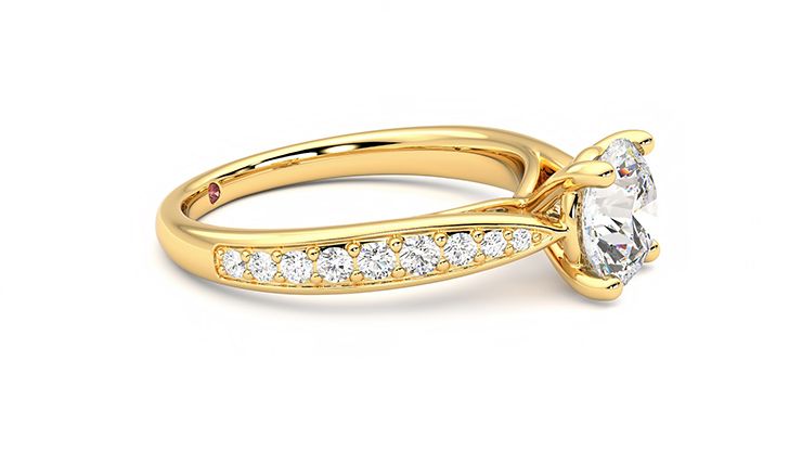 Taylor & Hart Aria Round Engagement Ring 360 degree image 8