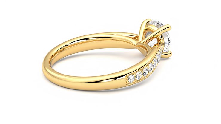 Taylor & Hart Aria Round Engagement Ring 360 degree image 12