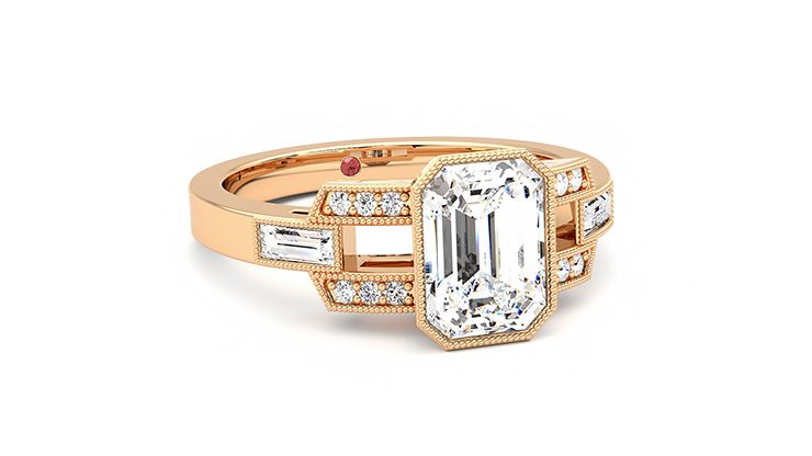 Taylor & Hart Artemis Emerald Engagement Ring 360 degree image 4