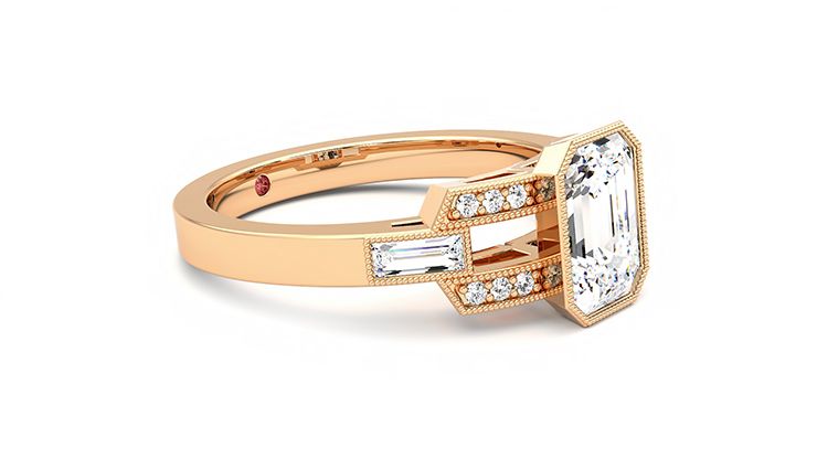Taylor & Hart Artemis Emerald Engagement Ring 360 degree image 7