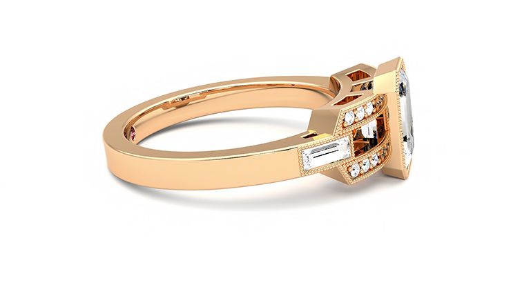 Taylor & Hart Artemis Emerald Engagement Ring 360 degree image 9