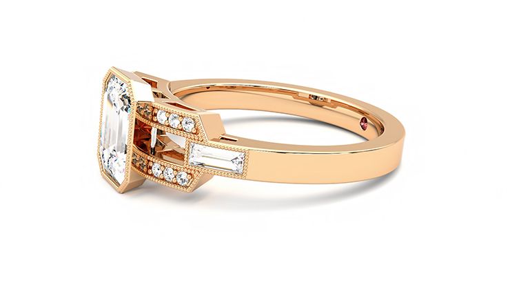 Taylor & Hart Artemis Emerald Engagement Ring 360 degree image 22
