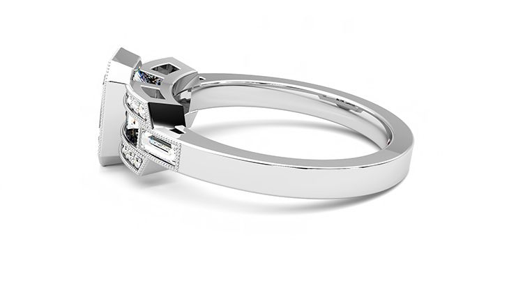 Taylor & Hart Artemis Emerald Engagement Ring 360 degree image 20