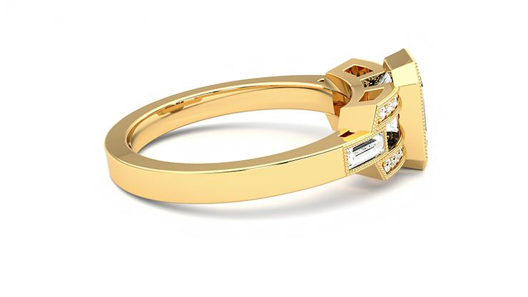 Taylor & Hart Artemis Emerald Engagement Ring 360 degree image 10