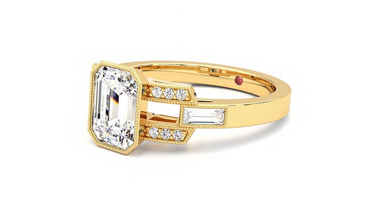 Taylor & Hart Artemis Emerald Engagement Ring 360 degree image 24