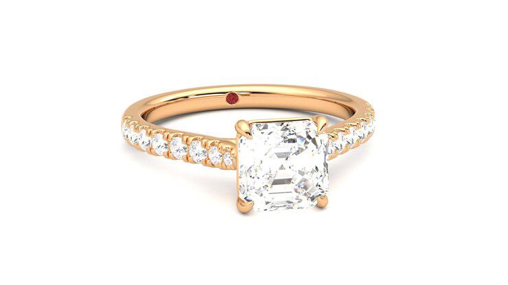 Taylor & Hart Aurora Asscher Engagement Ring 360 degree image 3